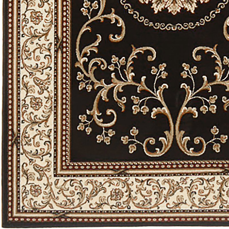 Tapis oriental noir Jordan, Rectangle 7 pi 9 po x 11 pi 6 po