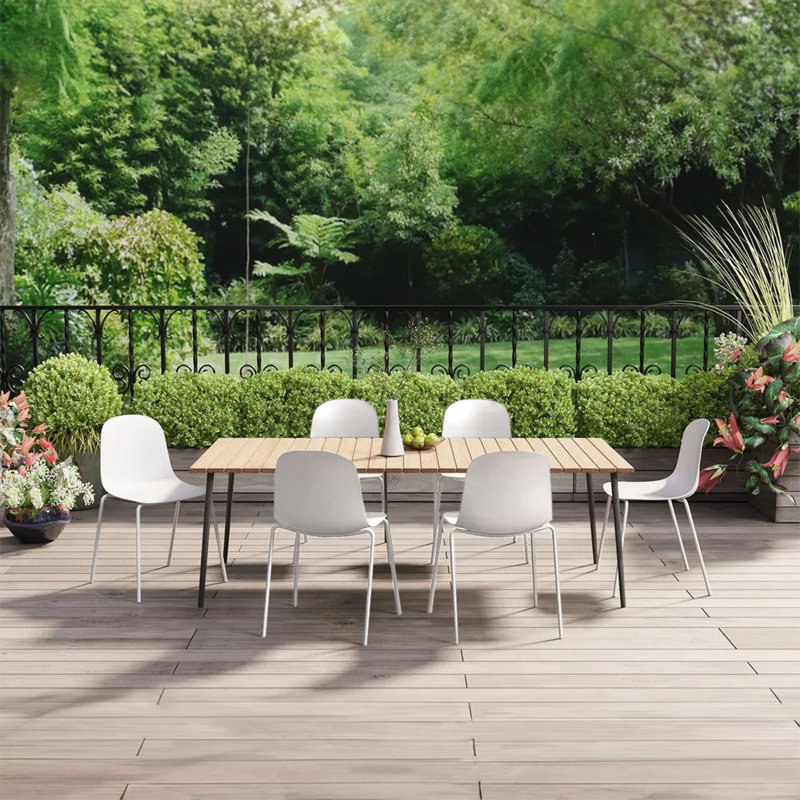 Annunziata Dining Chairs - Modern Stackable Plastic Chairs with Chrome Metal Legs & Solid Back - Set of 4 Kitchen & Dining Room Chairs