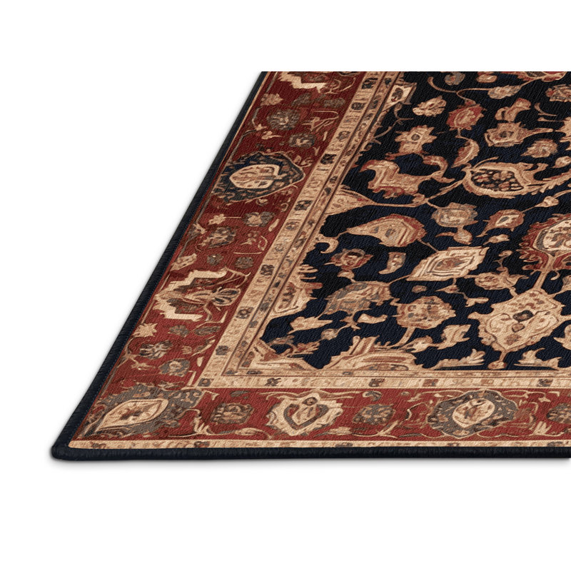 Machine Washable Persian Brown Area Rug, Rectangle 7' x 10'