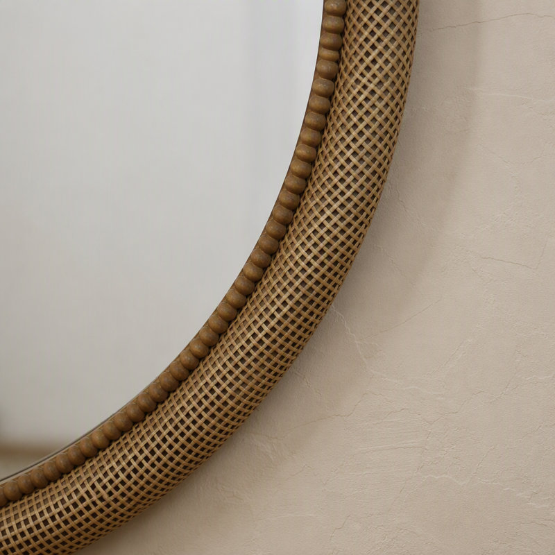 Miroir rond en rotin 31,9 po