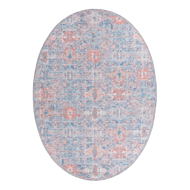 Mayzelle Chenille Oriental Indoor Rug, Oval 7'7" x 10'6"
