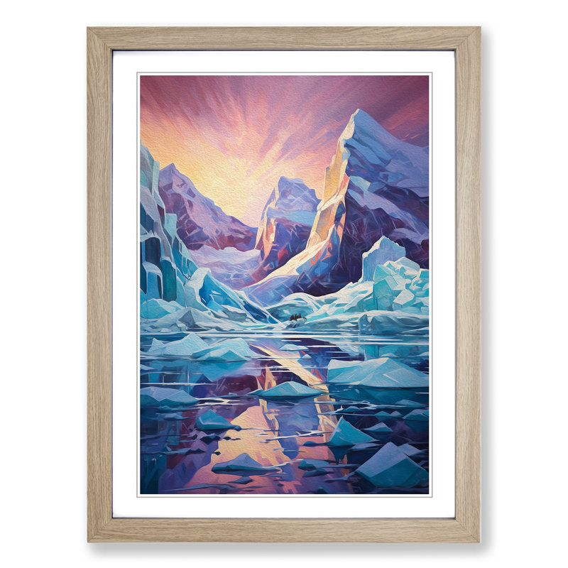 Single Picture Frame Print on Wood, 34cm H x 25cm W x 2cm D, Oak