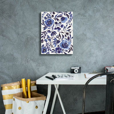 Toile épique Graffiti «Feeling Blue 1» par Cheryl Warrick, 12 po x 16 po