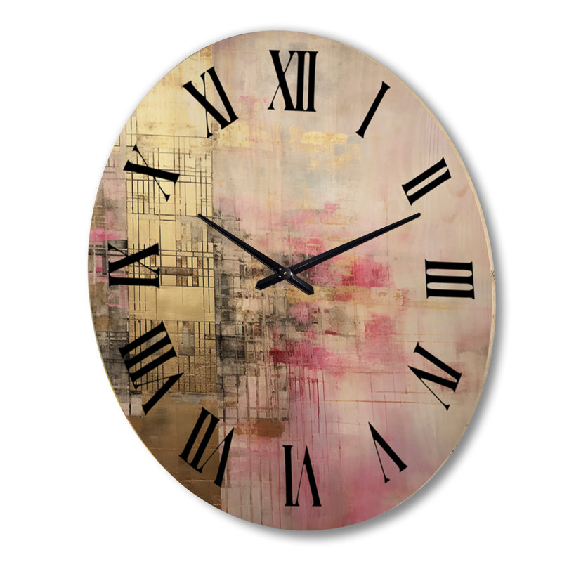 Horloge murale en bois massif Antonasia, Très grand