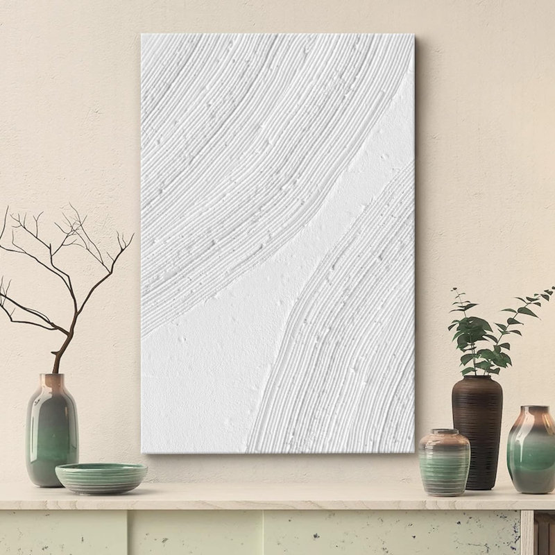 Geometric Line " Grey White Paint Stroke Stripe Circles Abstract Shapes Minimalism Contemporary Nordic Wall Decor "