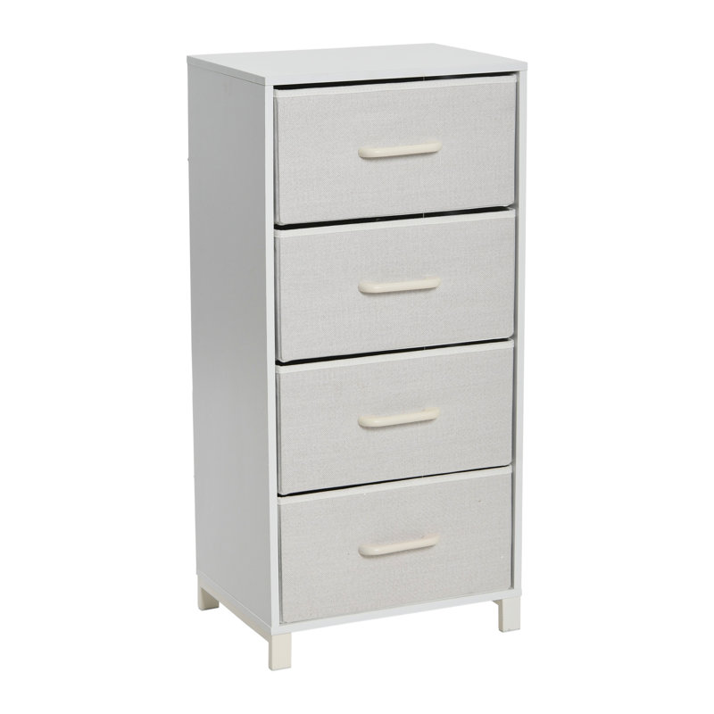 Commode 4 tiroirs l 16 po Casiano, Blanc