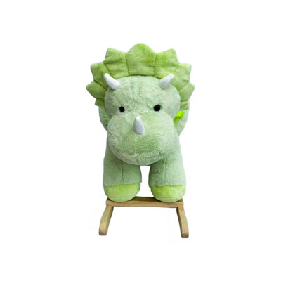 Kids Ride-On Rocking Horse Toy With Lullaby Song,Dinosaur Rocking Toy With Hand Puppets And Safety Belt For Children 1-3 Years,Soft Plush Fabric,CPC Certified