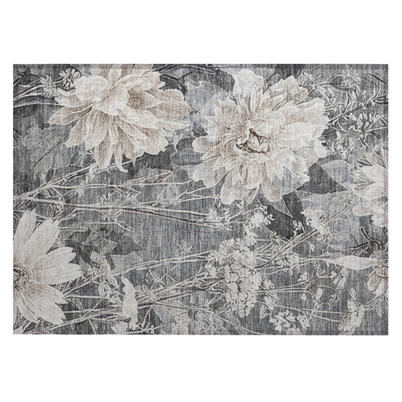 Machine Washable Indoor/Outdoor Chantille ACN2933 Floral Rug, 2'6" x 3'10"