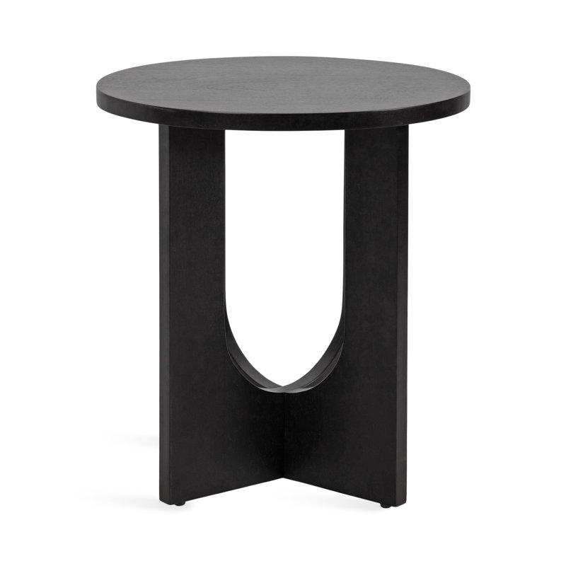 Wooden Oval Side Table, Black