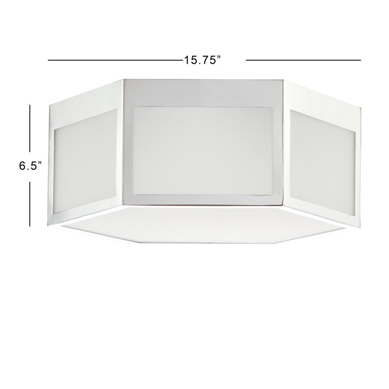 Plafonnier encastré géométrique unique à 2 lumières Hoosier, H 6,5 po x l 15,75 po x P 15,75 po