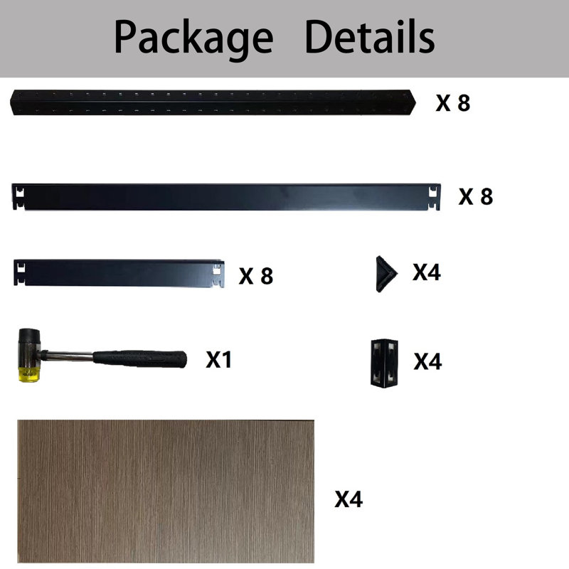 Étagère de rangement réglable à 4 niveaux avec cadre en métal et planches stratifiées l 31,5 po x P 16,7 po, Noir