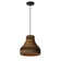 100-watt 1-light Matte Black Modern Nordic Style Pendant Light With Natural Brown Origami Paper Shade