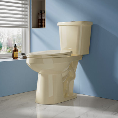 Bllo 19" H 2-Piece Toilet 1.1/1.6 GPF Dual Flush Elongated Toilet ADA Height with Soft-Close Seat