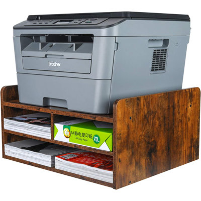 Wooden Printer Organization for Home/Office, Antique Brown