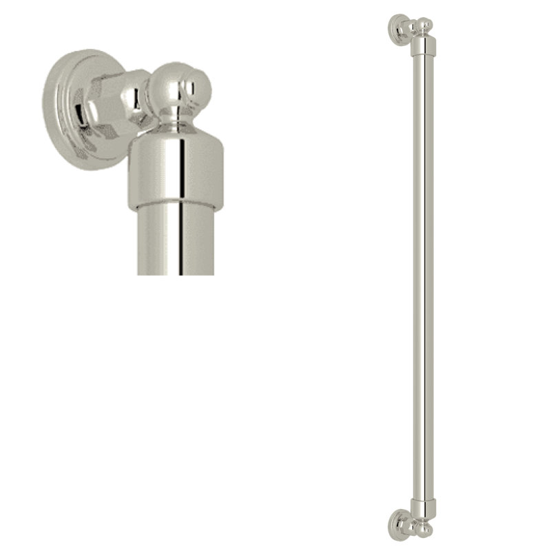 Georgian Era Grab Bar, Polished Nickel, 28" W