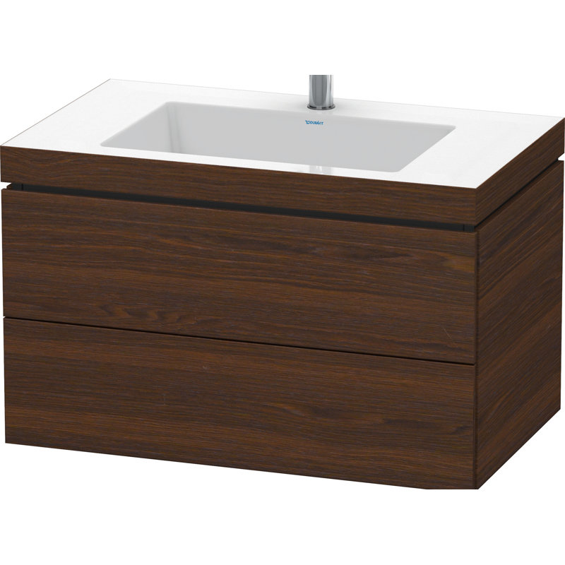 Meuble-lavabo mural simple 32 po Duravit, Noyer brossé