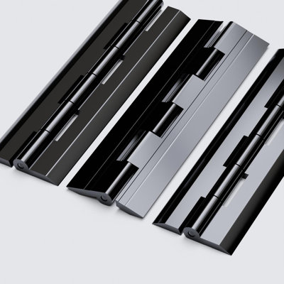 3x Black Acrylic Piano Hinges 150 mm, Continuous Plastic Hinges