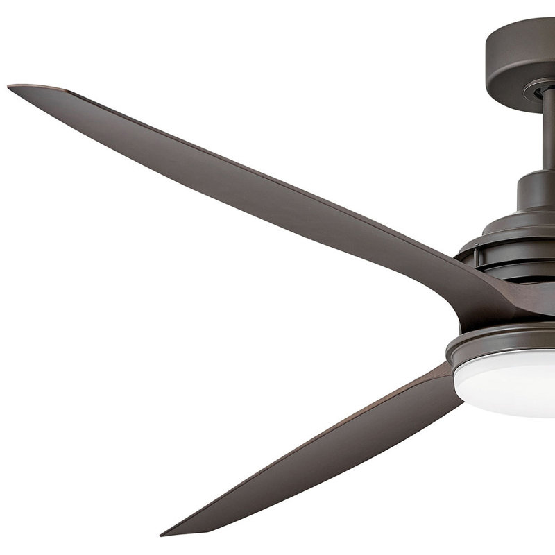 Artiste 3 - Blade Outdoor LED Propeller Ceiling Fan with Wall Control and Light Kit Included, Metallic Matte Bronze, 72" Wide