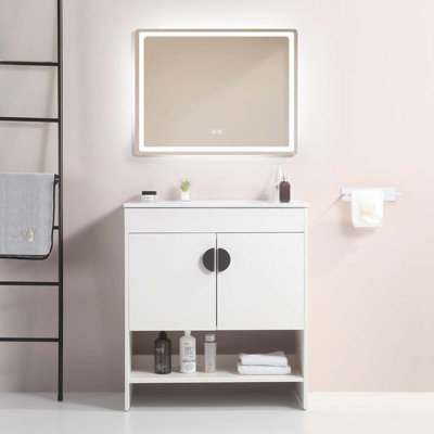 29.9'' Single Bathroom Vanity with Ceramic Top