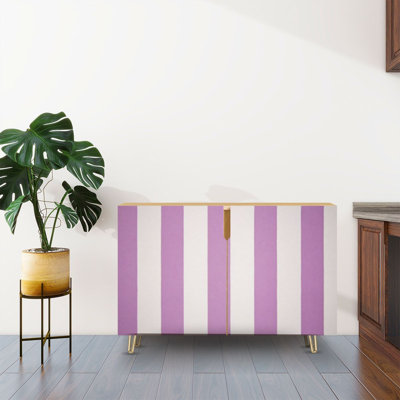 Sideboard Buffet Cabinet with Storage Seamless geometric stripes lavender purple for decor textiles with 2 Doors for Living Room and Kitchen