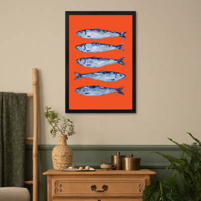 Sardines On Orange Premium Framed Posters