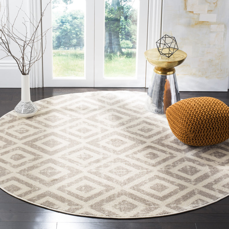 Adey Performance Geometric Rug, Round 5'1"