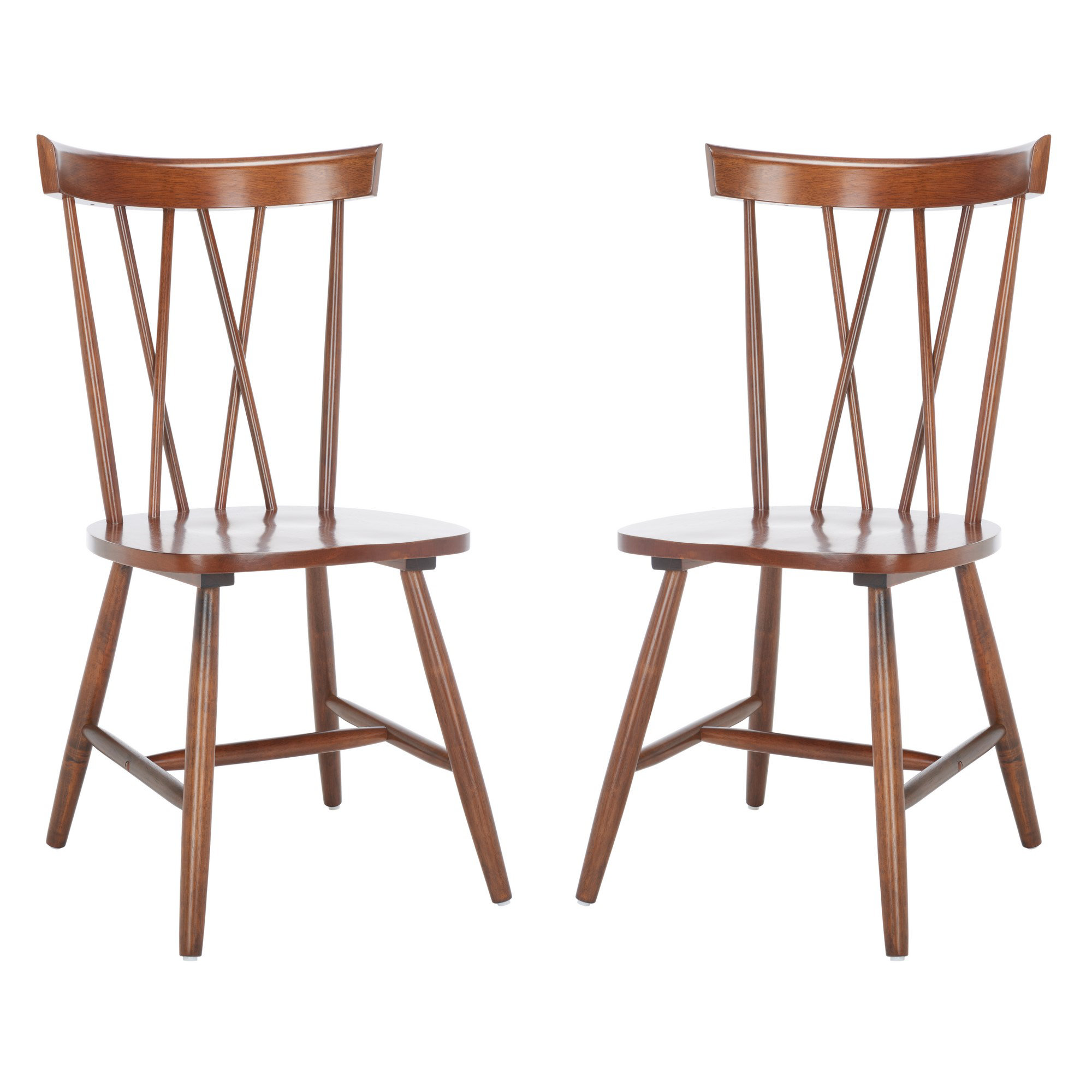 Porschia Cross Back Side Chair, Walnut
