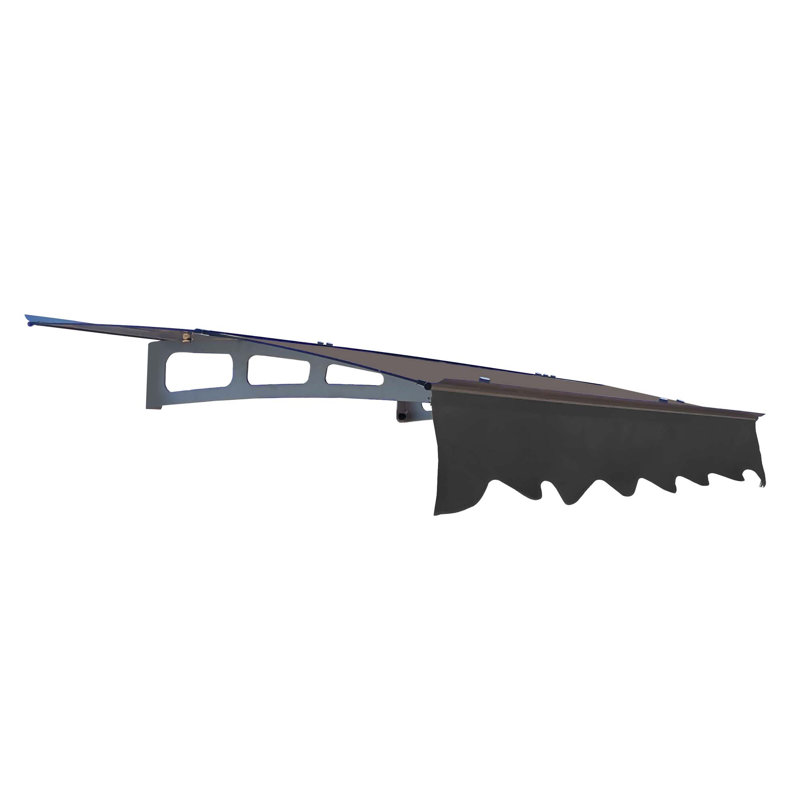 Door Window Awning Made Of 0.137 Inch Thick Crystal Solid Polycarbonate Sheet And Aluminum Alloy With Valance In Size 59" Wide X 34" Deep For Masonry Concrete Wall House