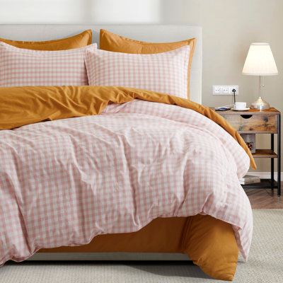 Gingham Plaid Duvet Cover Set