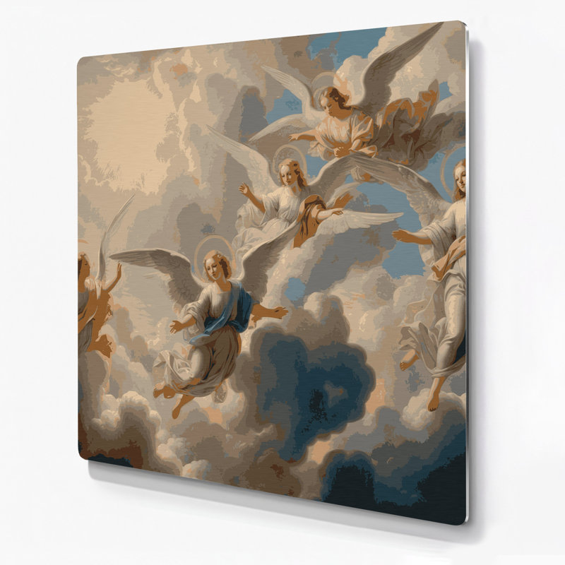 «Christmas Angels», art mural en métal brun, H 12 po x l 12 po