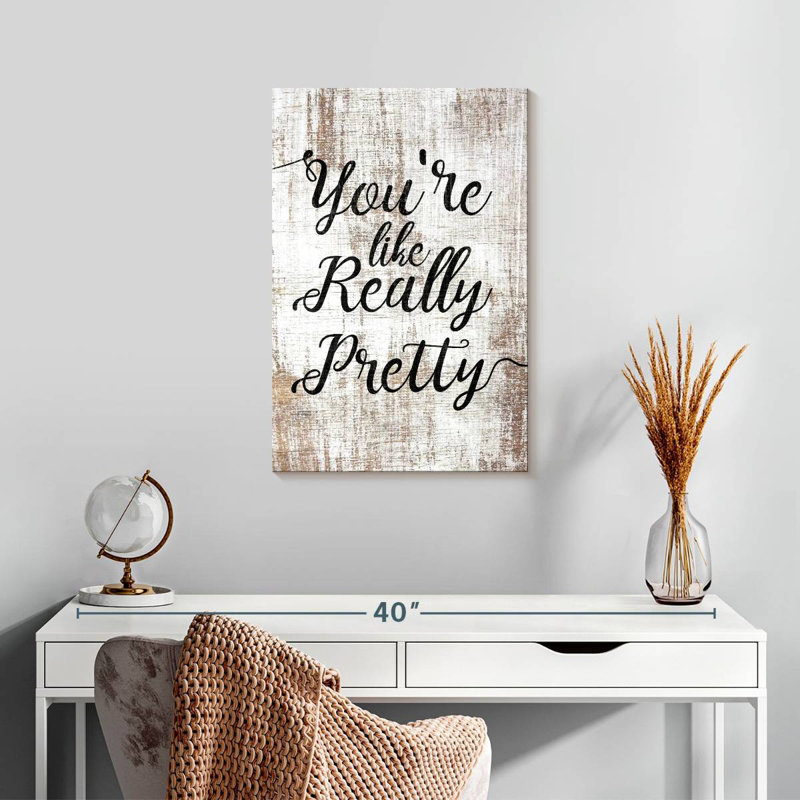Vous êtes vraiment jolie typographie, H 24 po x l 16 po
