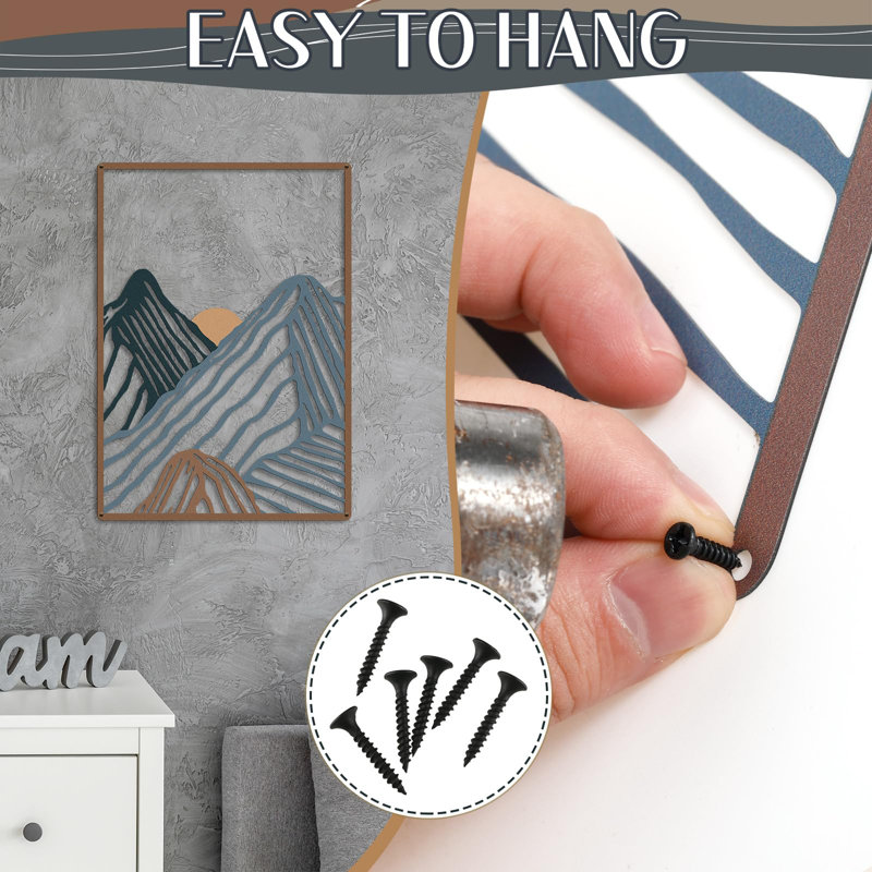 Vibrant Mountain Scene Metal Wall Art Set of 3