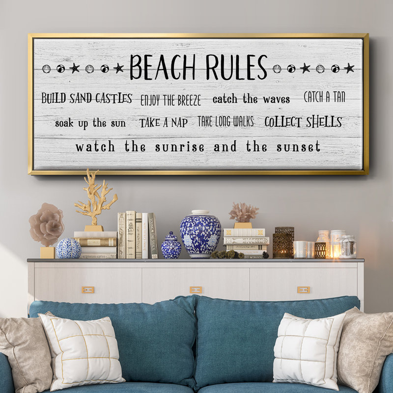Rules of the Beach - Toile encadrée, H 12 po x l 30 po