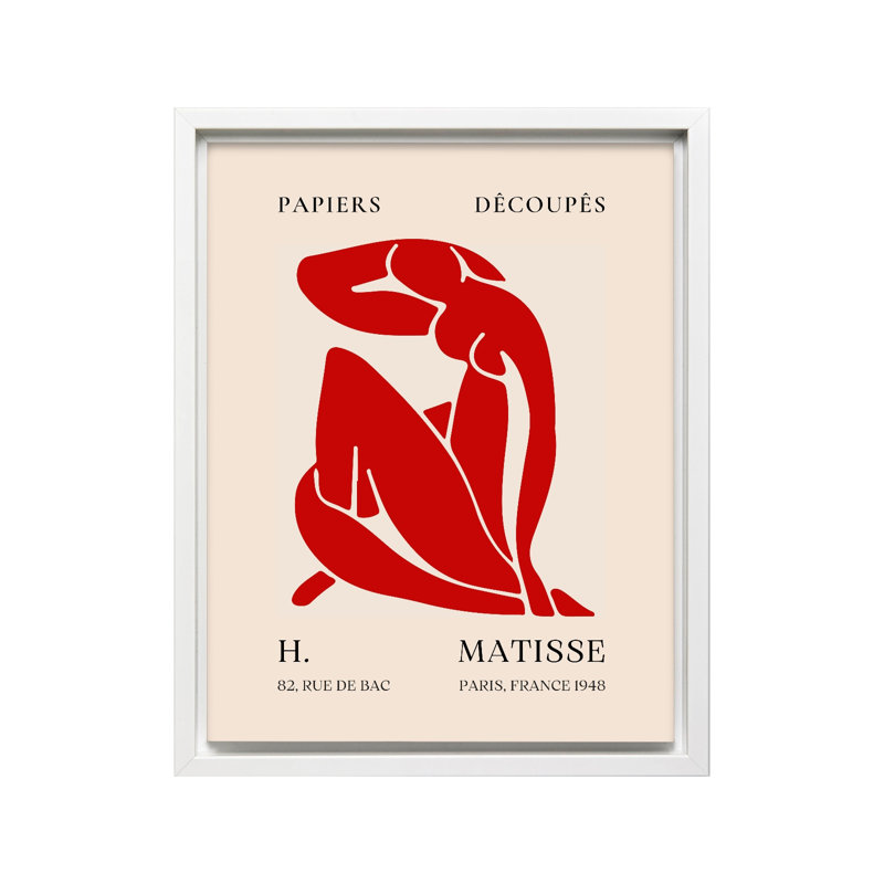 Henri Matisse - rouge nu, Canvas, 24"H x 32"W, White Framed