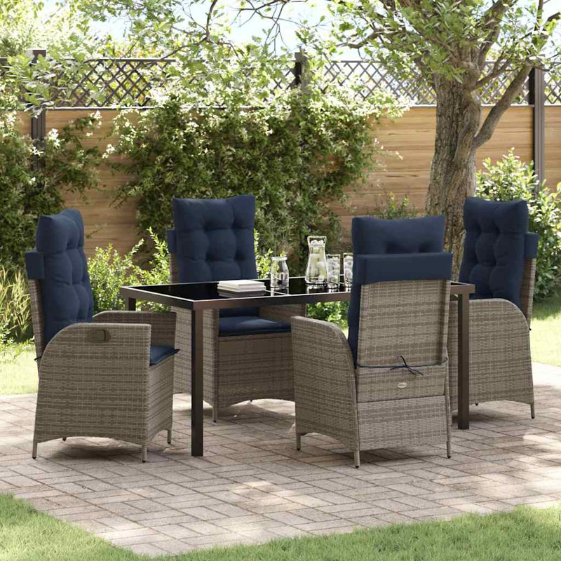 Patio Dining Set with, 73cm H x 160cm W x 80cm D, 4