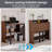 Walnut Folding Desk, Home Office Desk with Double Layer Shelf, Writing Desk With Built-In Power Outlet, Space Saving Computer Desk for Dorm, Bedroom, Office, Living Room-699684401