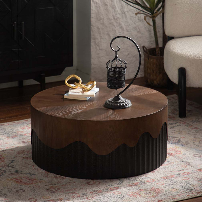 Table basse ronde 30,31 po avec base piédestal