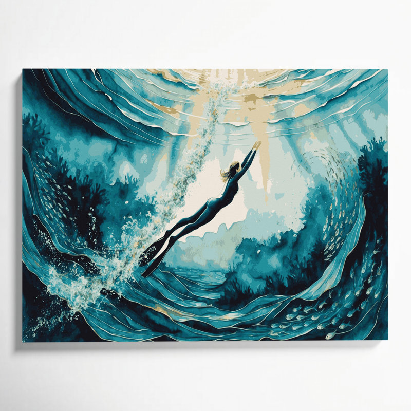 Art mural sur toile Sports Freediving, H 8 po x l 10 po