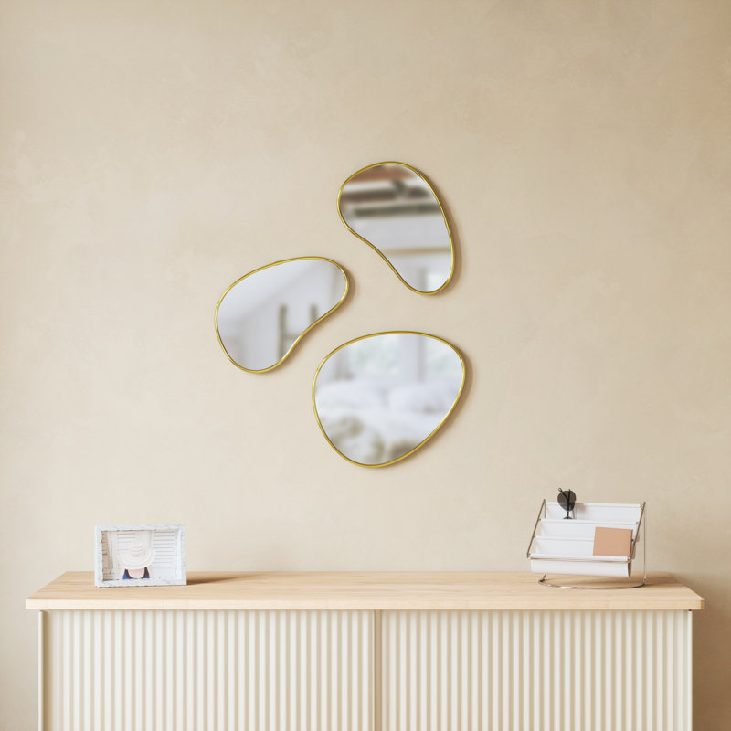 Umbra Hubba Pebble Mirrors Set, Brass