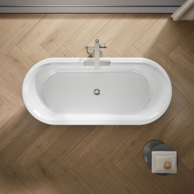 Volute 63 po X 28 3/8 po Baignoire autoportante avec base
