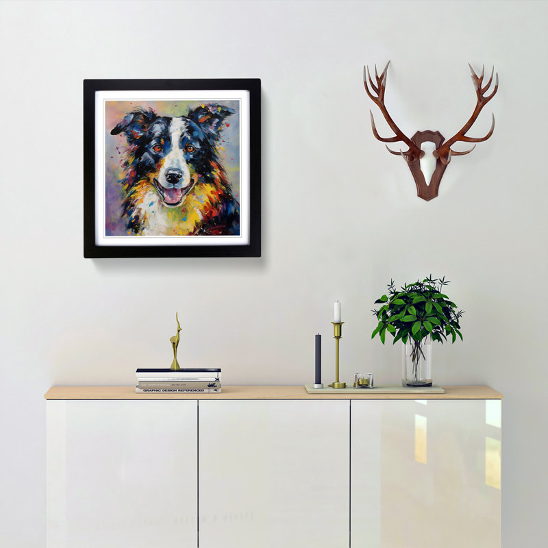 Single Picture Frame Print on Wood, Black