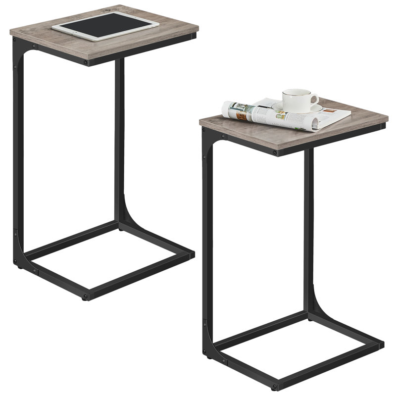Alizon Pedestal End Table, Light Grey