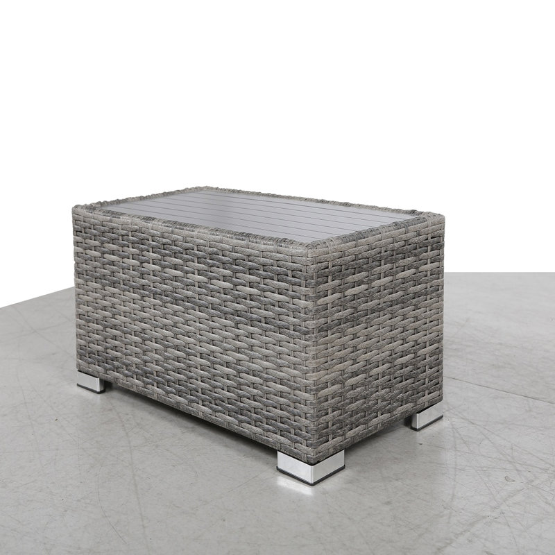 Table d'appoint surdimensionnée en aluminium à lattes grises mixtes - parfaite pour les pique-niques en plein air