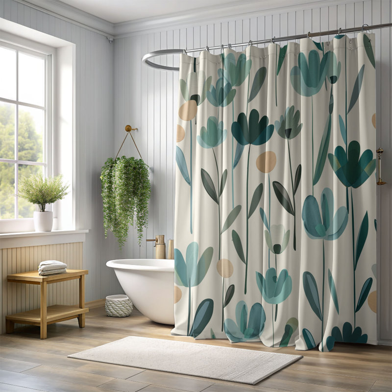 Rideau de douche standard 1 pièce, H 74 po x l 71 po