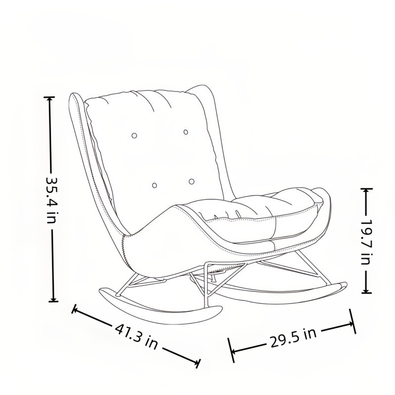 Chaise berçante moderne rembourrée