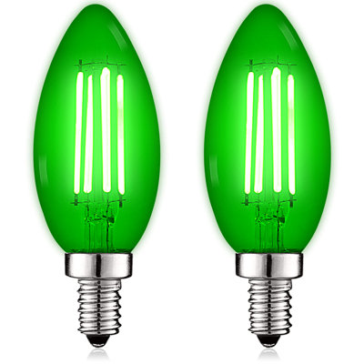 4.5 Watt (40 Watt Equivalent), B11 LED Candle Bulb, Colored Light Bulb, E12/Candelabra Base -  Luxrite, LR21742-2PK