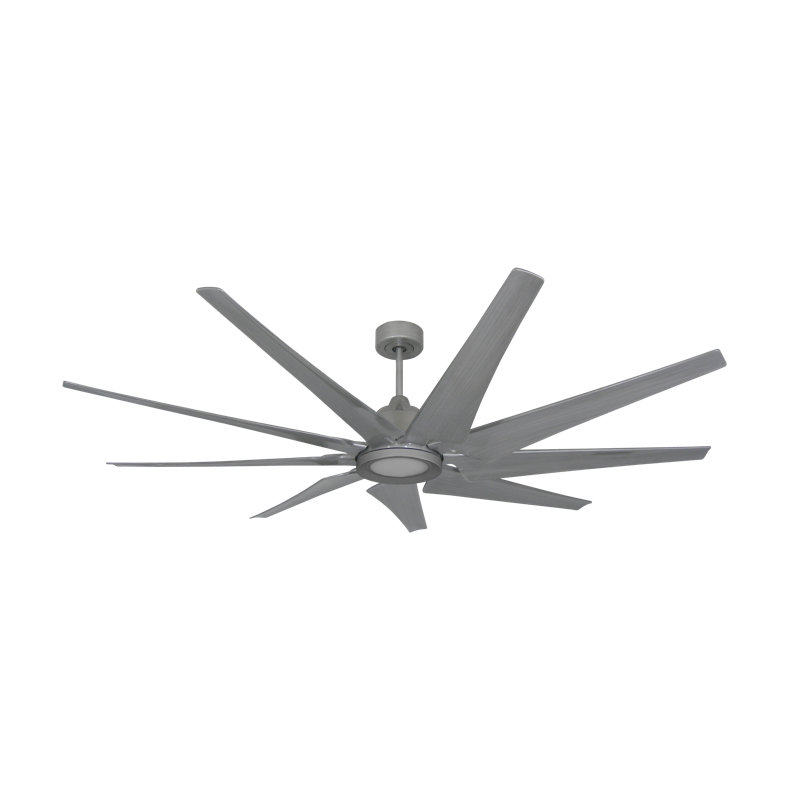 Ventilateur de plafond 72 pouces à DEL à 9 pales avec télécommande et ensemble d'éclairage inclus Liberator, Nickel brossé