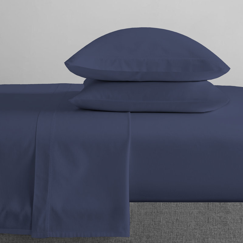 Ensembles de literie en rayonne de bambou à densité de tissage 450 fils Habitat Home Bedding Fashions, Très grand, Indigo