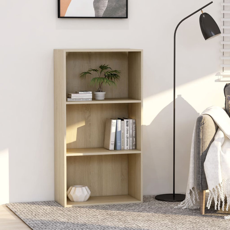 Bibliothèque en bois d'ingénierie, Gris béton, (2 tablettes) H 30,1 po x l 15,7 po x P 11,8 po