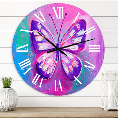 Oversized Butterfly Portrait II Wall Clock